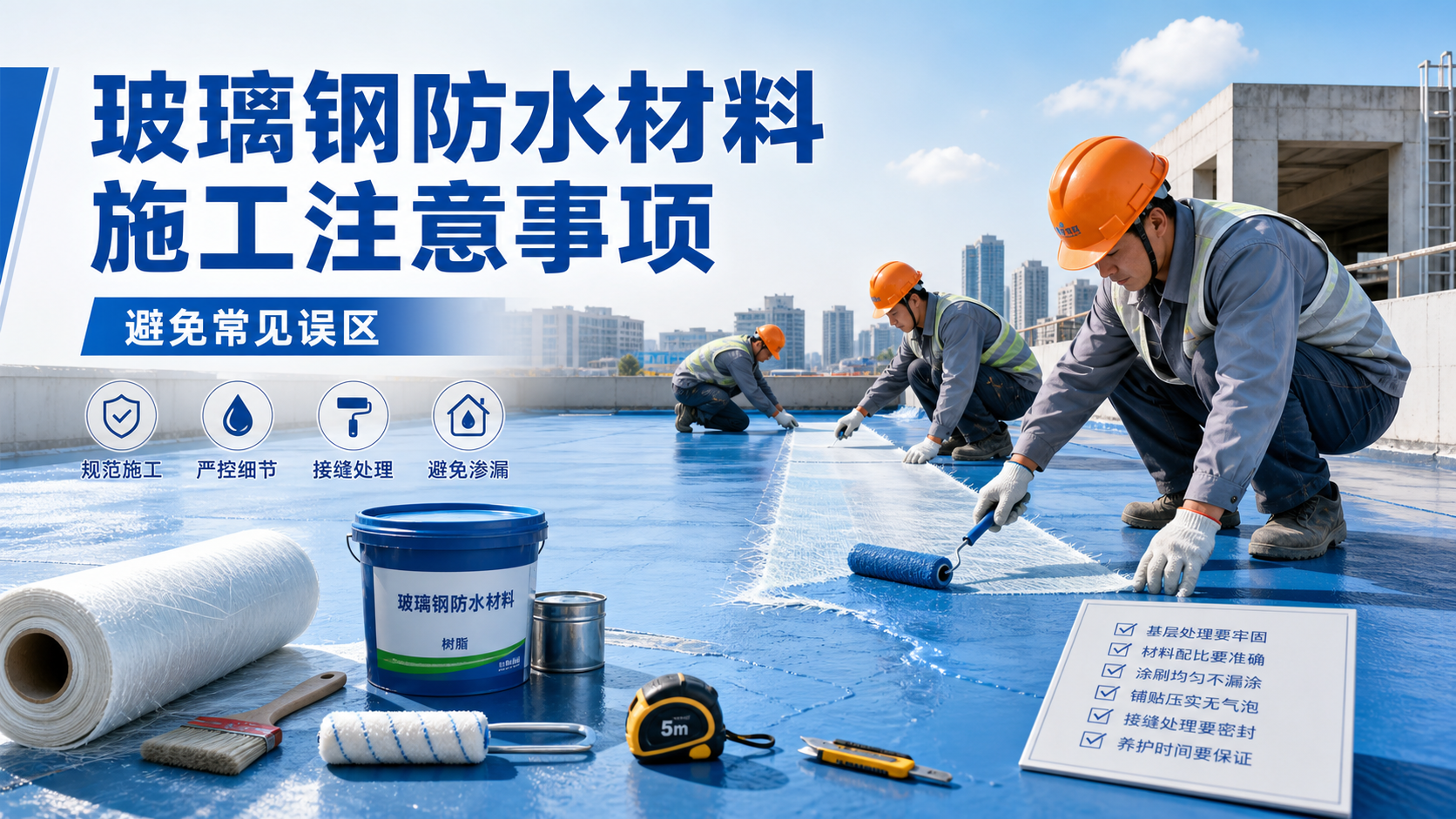 玻璃钢防水材料施工注意事项,避免常见误区 漳州 版